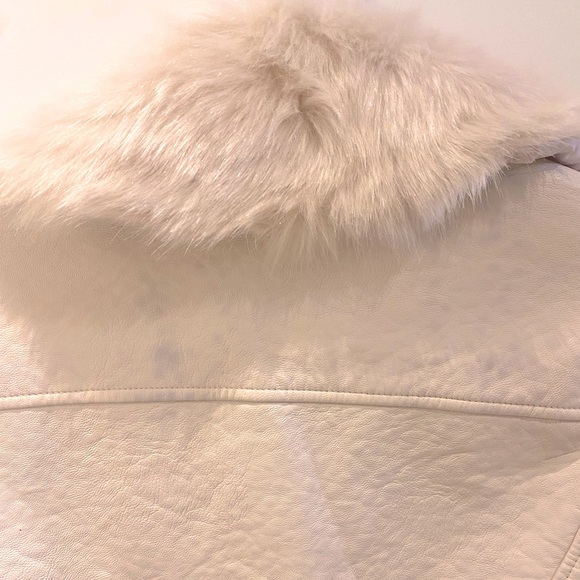 Cream Leather Jacket - Picture 3 of 7